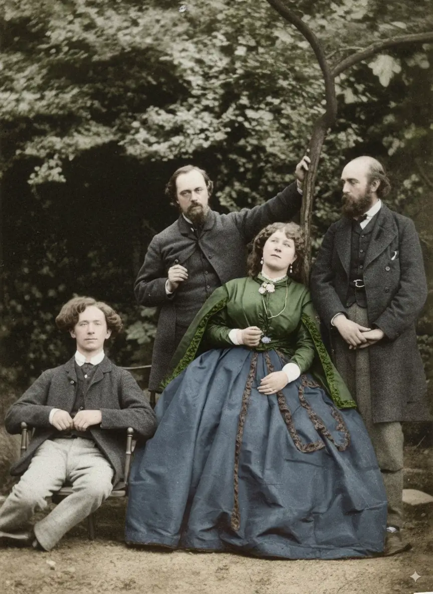Family group portrait restoration example - Restored