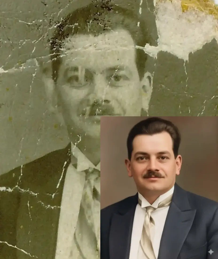Example of repaired damaged family photo