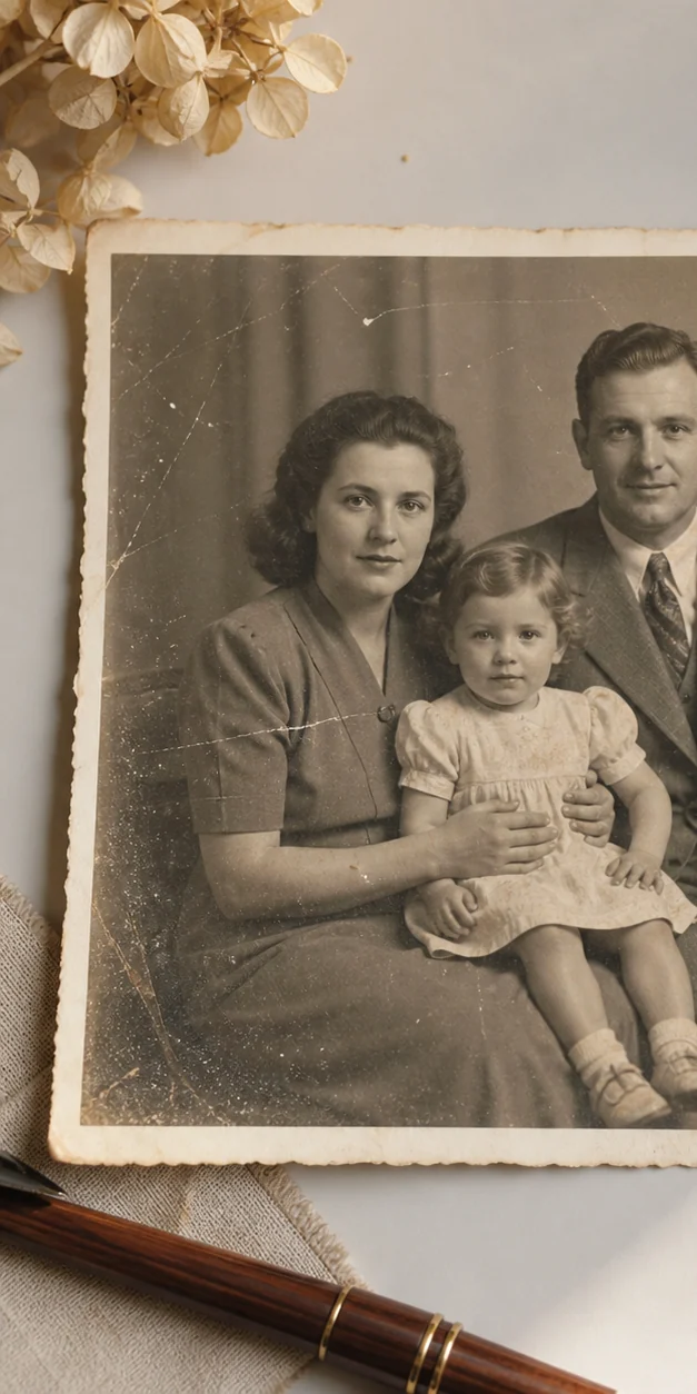 Faded and damaged image before restoration