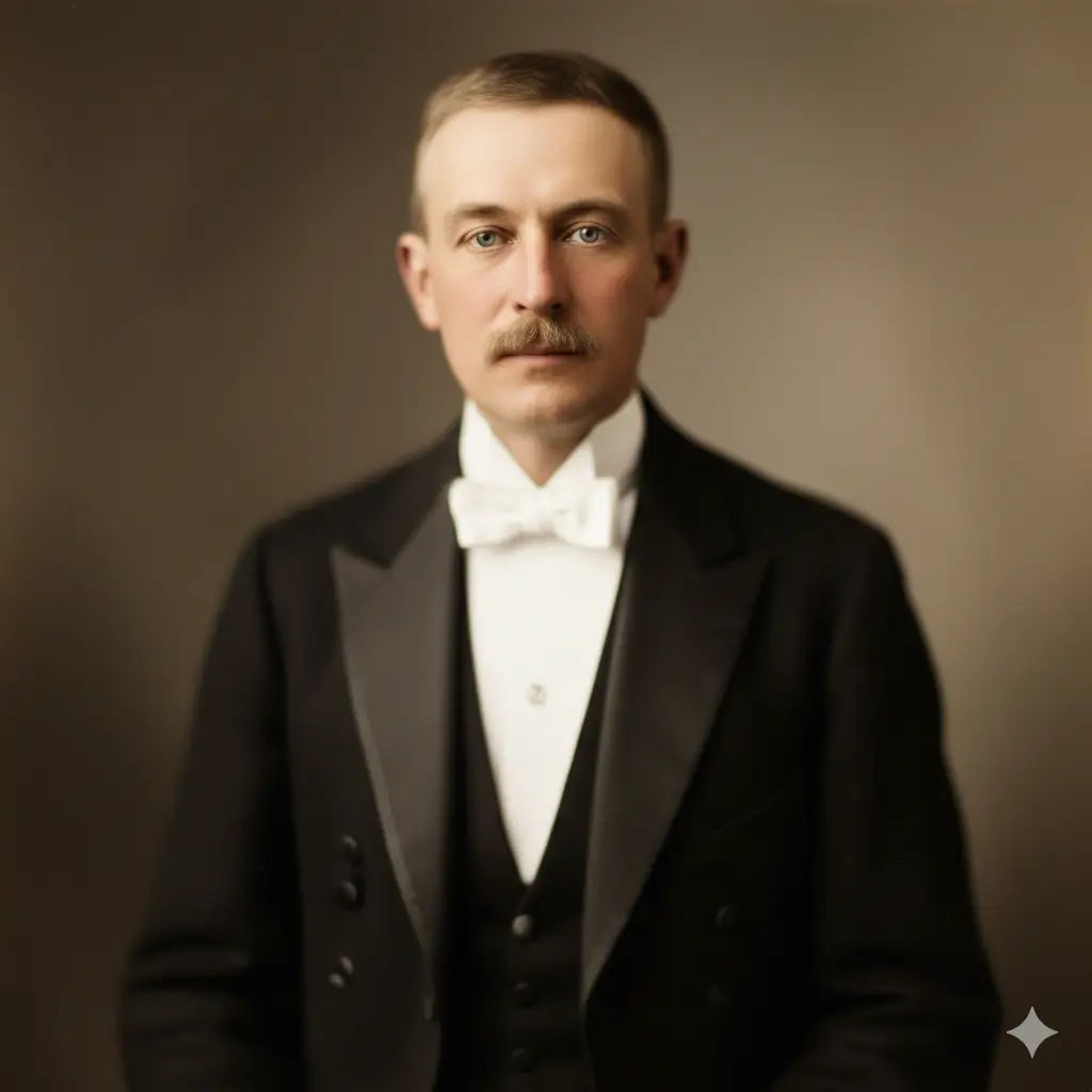 Low resolution gentleman portrait upscaled with professional AI enhancer