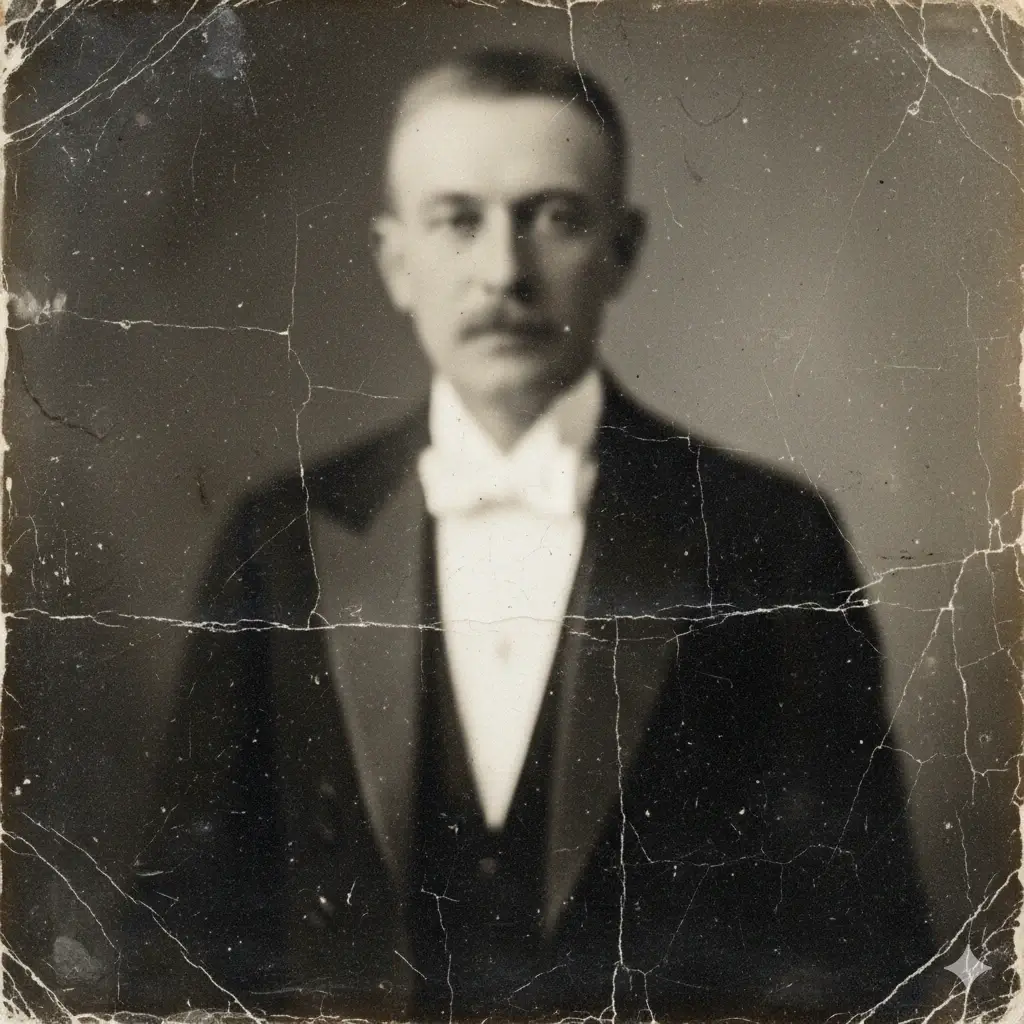 Low resolution gentleman portrait upscaled with professional AI enhancer